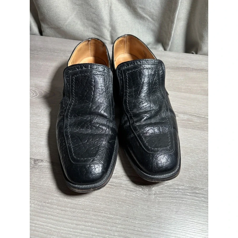Stuart McGuire 9 /12-10/1/2 Pebble Grain Leather Loafers Moc Toe Dress Shoes